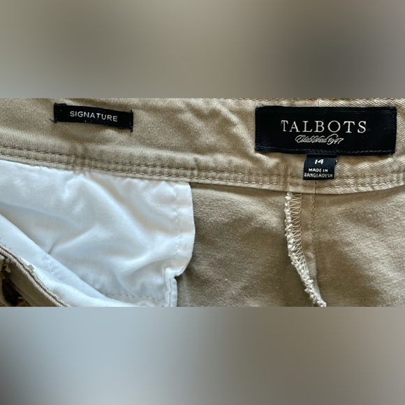 Talbots Signature Beige Khaki Straight Leg Mid Rise Pants Women’s 14 - Picture 6 of 11